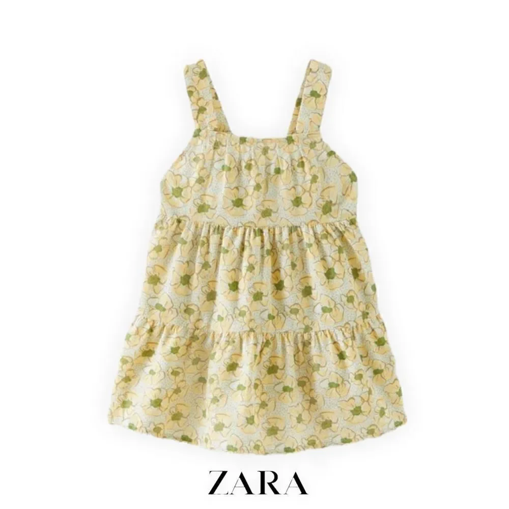 ZARA Kids | Yellow | RUCHED FLORAL DRESS